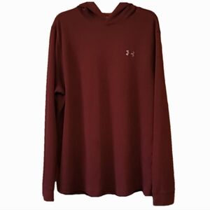 UA hoodie coldgear long sleeves loose 2XL pullover lightweight waffle berry
